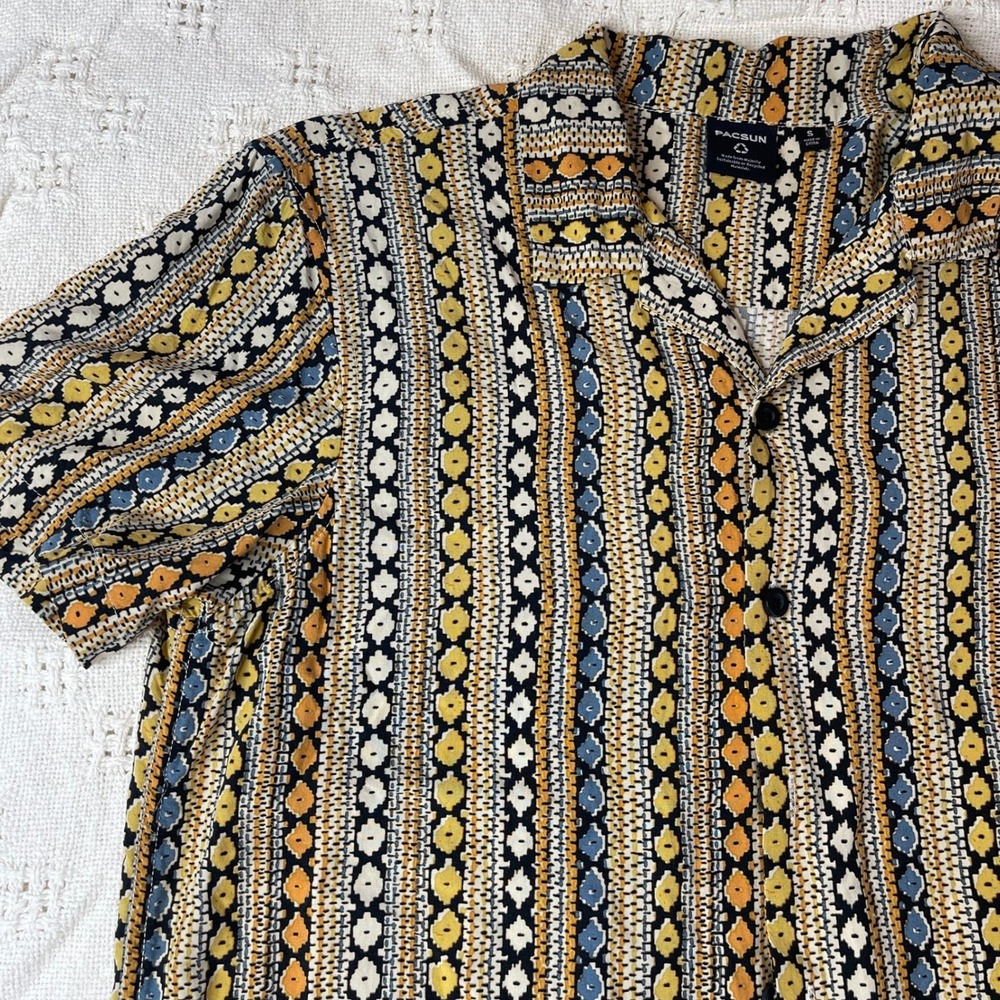 Pacsun Western Hippie Short Sleeve Button‎ Up Shirt Festival